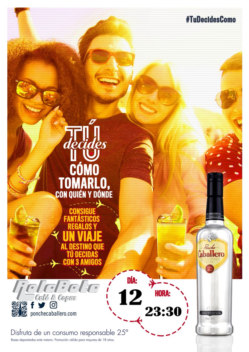 #fiesta <a href="/ponchecaballero/">Ponche Caballero</a> esta noche a partir de las 23:30 #azafatas #coctelero #coctails #diversión #drink #music