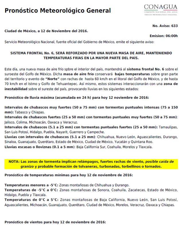 conagua_clima's tweet image. Pronóstico #Meteorológico General 6 h consúltalo en: smn.conagua.gob.mx/es/pronostico-…