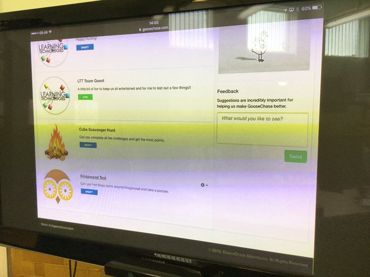 LTTOnline's tweet image. Termly Coordinators briefing in Wolverhampton - experimenting with treasure hunt apps @XnoteApp @GooseChase #outdoorlearning #edtech