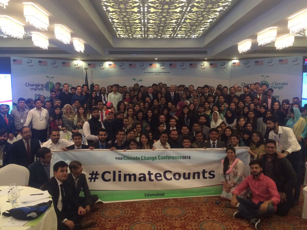 shahidwaseem44's tweet photo. 250 @exchangealumni 3 day #ClimateCounts conference from 10 countries in Islamabad #COP22 #ActOnClimate @usembislamabad https://t.co/J30iCI9uVG