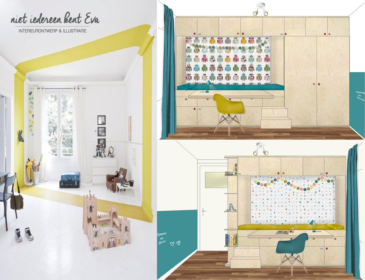 ik denk dat het kan 1 slaapkamer voor 2 kinderen. Wat denk jij? #oldschool #delen #nietiedereenkenteva #interiordesign #kids #bedroom