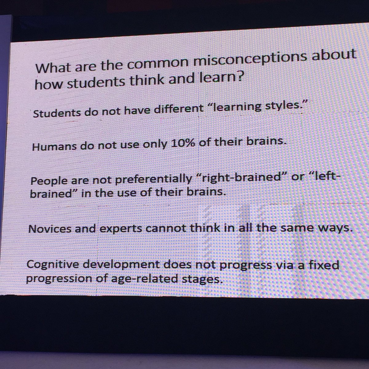 KinashInAus's tweet photo. #TISSL #SriLanka @TheNFER Best list I've seen - Common misconceptions about how students think & learn https://t.co/TwsZyT1b0E