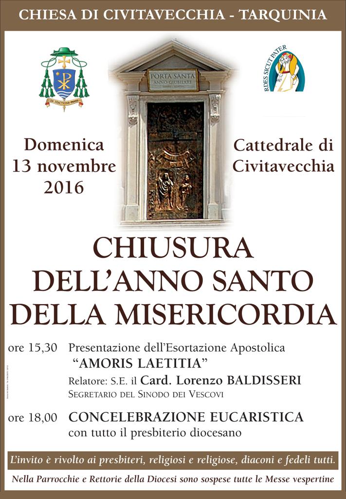Domani chiusura del Giubileo della Misericordia a nella Cattedrale di #Civitavecchia 
civitavecchia.chiesacattolica.it/home_diocesi/n…
