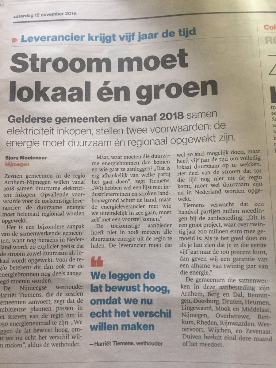 FibonaccIvo's tweet image. Goed plan! 16 gemeentes in Arnhem-Nijmegen die samen #duurzame #regionaal opgewekte energie willen inkopen. Doel: #energieneutraal in 2050.