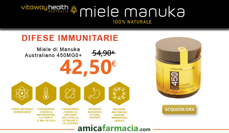 Miele di Manuka Australiano 100% naturale! Ottimo per le tue difese immunitarie e fonte di benessere naturale!
➨ goo.gl/Sl4DVa