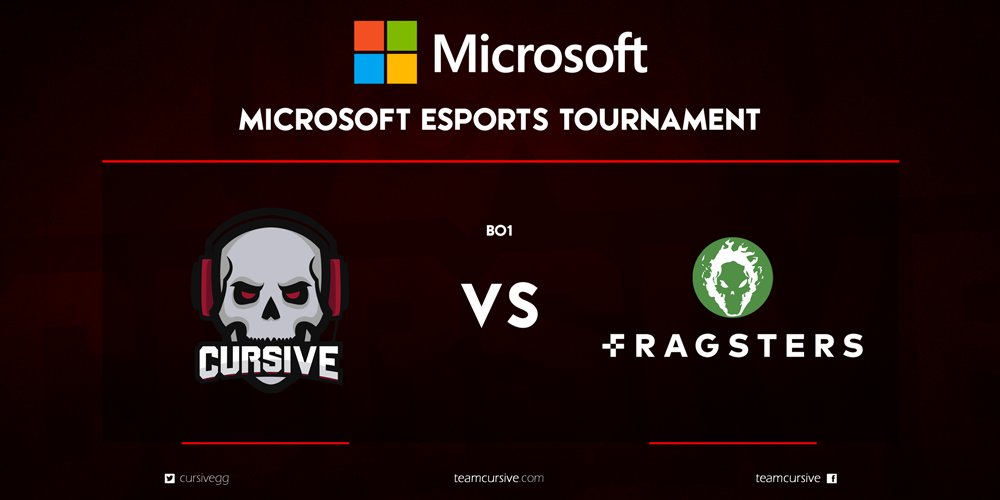 Cursivegg's tweet image. We are facing @TeamFragsters right now in the Microsoft Esport Tournament!

#gocursive