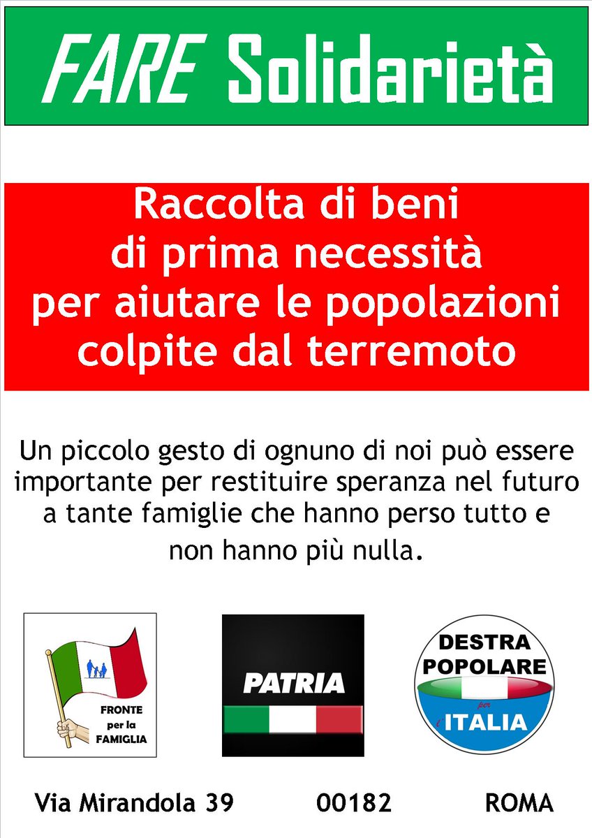 FronteFamiglia's tweet photo. Il nostro primo invio di generi di prima necessità alle #famiglie colpite dal #terremotocentroitalia nella zona di #Norcia https://t.co/PgpsDpcz3p