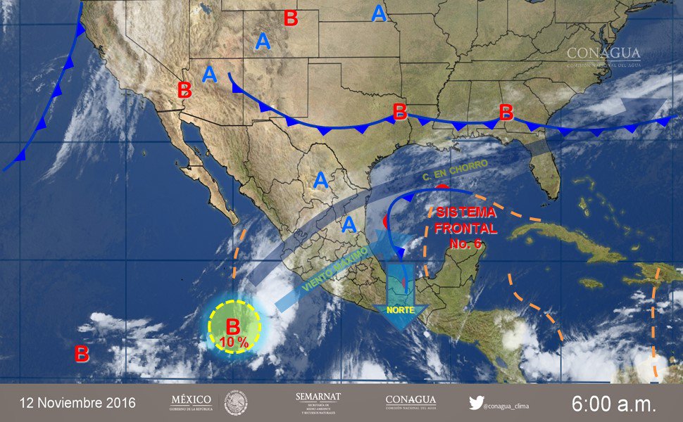 conagua_clima's tweet image. Imagen de fenómenos #meteorológicos significativos de las 07 h en: smn.conagua.gob.mx/es/pronosticos…