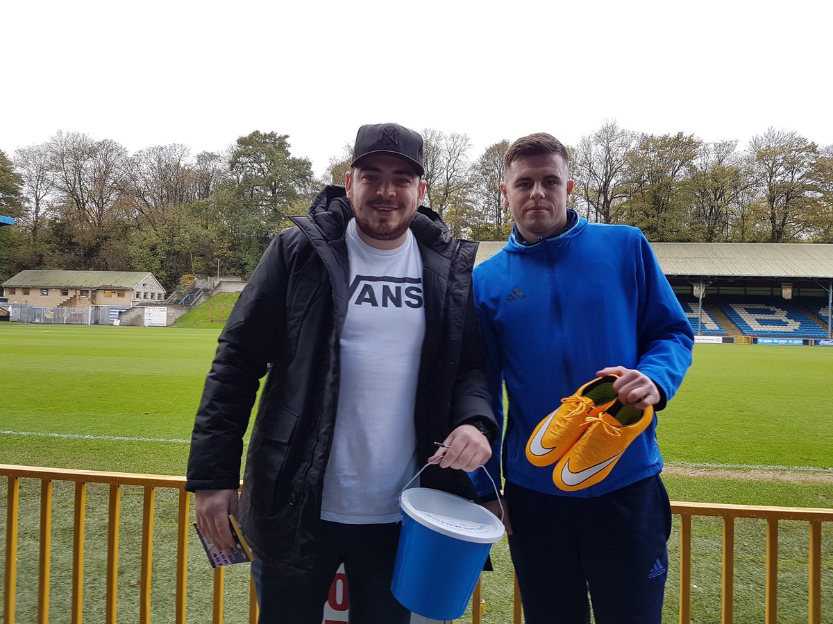 FCHTOnline's tweet photo. Get your pounds ready to help a good cause. Win @scottmc6 Wembley goalscoring boots and help a young man with cerebral palsy #goodcause https://t.co/B21hTO9pCa