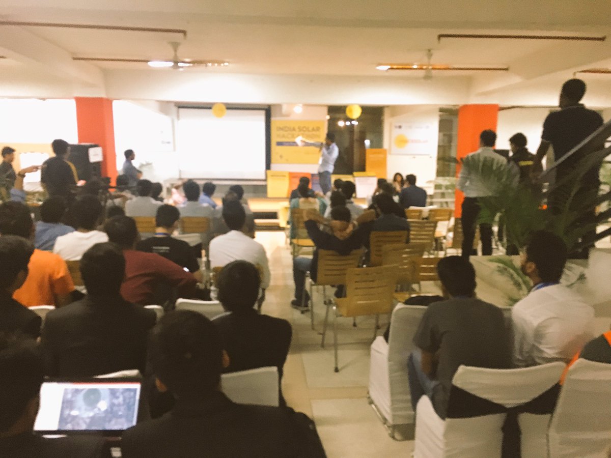 NewEnergyNexus's tweet photo. Teams are presenting at #hacksolar in Delhi! @Enphase @StTnL @ADB_HQ https://t.co/nG670QDCVR