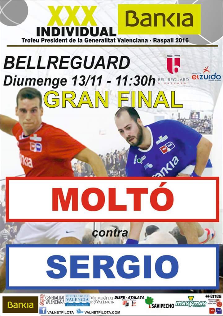 Demà al <a href="/ZurdoPilota/">El Zurdo Pilota</a> 
GRAN FINAL C.INDIVIDUAL #SergioVsMoltó 
@pilotaveu <a href="/Frediesport/">Frediesport Pilota</a> <a href="/diariserpis/">Diari Serpis</a> <a href="/CRONICASafor/">CRÓNICA de la Safor</a> @NoticiesPV <a href="/MoshRodriguez/">Moisés Rodríguez</a>