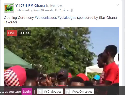 CowriesKumi's tweet photo. Watch it Live>> Opening Ceremony #VoteOnIssues #ydialouges sponsored by @STARGhana Takoradi https://t.co/0ZctQuWUWU @GACC_GHANA https://t.co/iOIA86GXGx