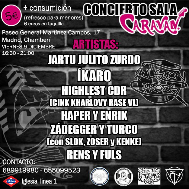 GermanRid's tweet photo. VIERNES 9 DIC.  RAP EN VENA. Me tiraré media hora de mi musica. ESTAIS TODOS INVITADOS. (Por 5 pavos, eh) https://t.co/LjDMbX3gco