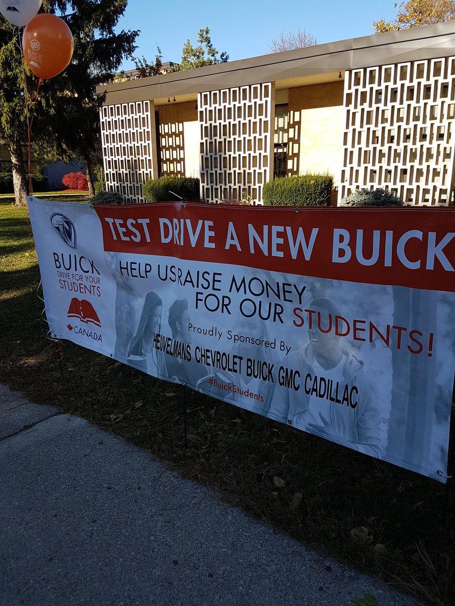 Come out to UCC today and drive a Buick  to help send our students to Muskoka Woods.   Thank you to Heuvelmans! #sccdsb