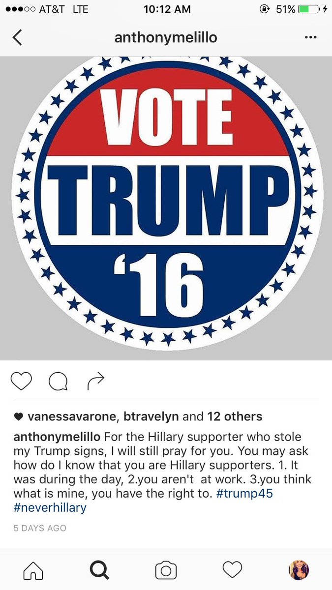 jennaaasusan's tweet photo. Abbie's dad after his trump signs were stolen from the yard.... 😂🇺🇸 #TrumpForPrez https://t.co/mjyJrE1KGV