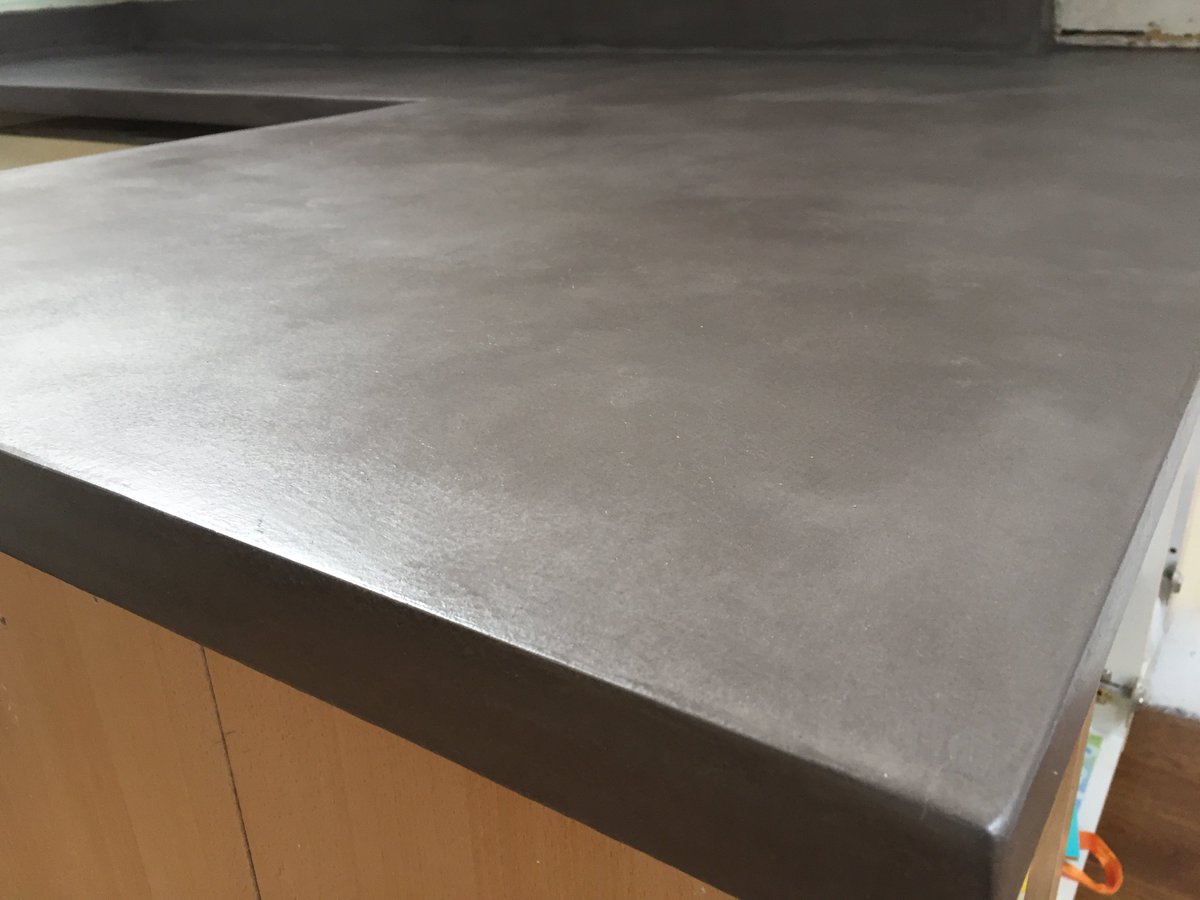 Cretecraft's tweet photo. #microconcrete Worktops this time on a barge /houseboat at the lovely St Kathranes dock London. https://t.co/HZdyVd6of4