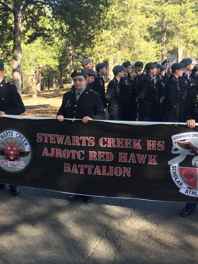 drclarkharrell's tweet photo. So proud of our SCHS AJROTC Red Hawks Battalion for marching in the Alvin C. York VA Parade! https://t.co/KPOSWG2Rrm