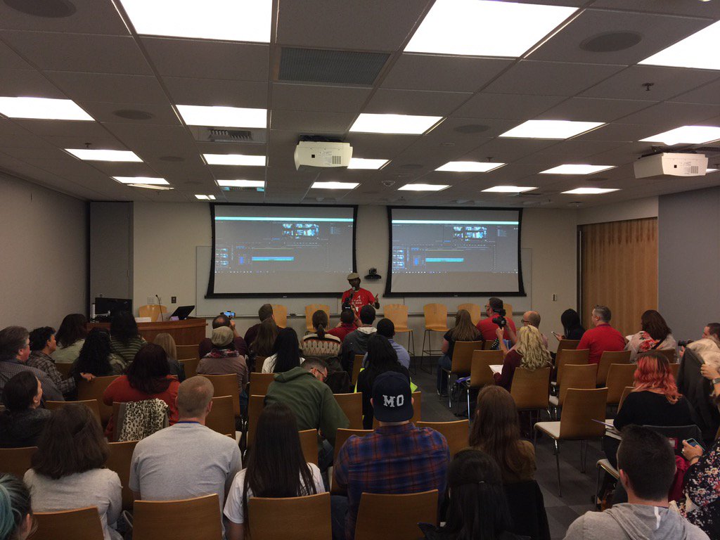 bronwynlewis's tweet photo. Intentional editing in #PremierePro with @robertoblake #VloggerDay #TeamAdobe https://t.co/sSI0TwDIgc