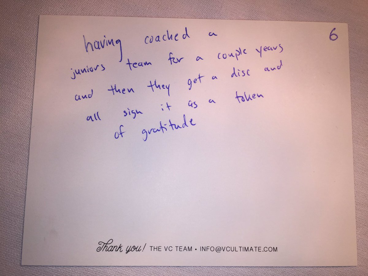 vcultimate's tweet photo. More positive messages about ultimate from #ucc2016 participants #UltimateGoingHigh @UltimateCanada https://t.co/WcUxBtAzeK