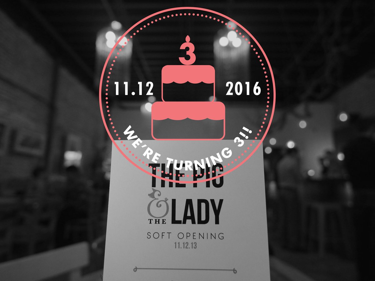 Today is our 3rd anniversary of the opening of The Pig &amp; the Lady. We cannot be more prouder of our hard working staff.