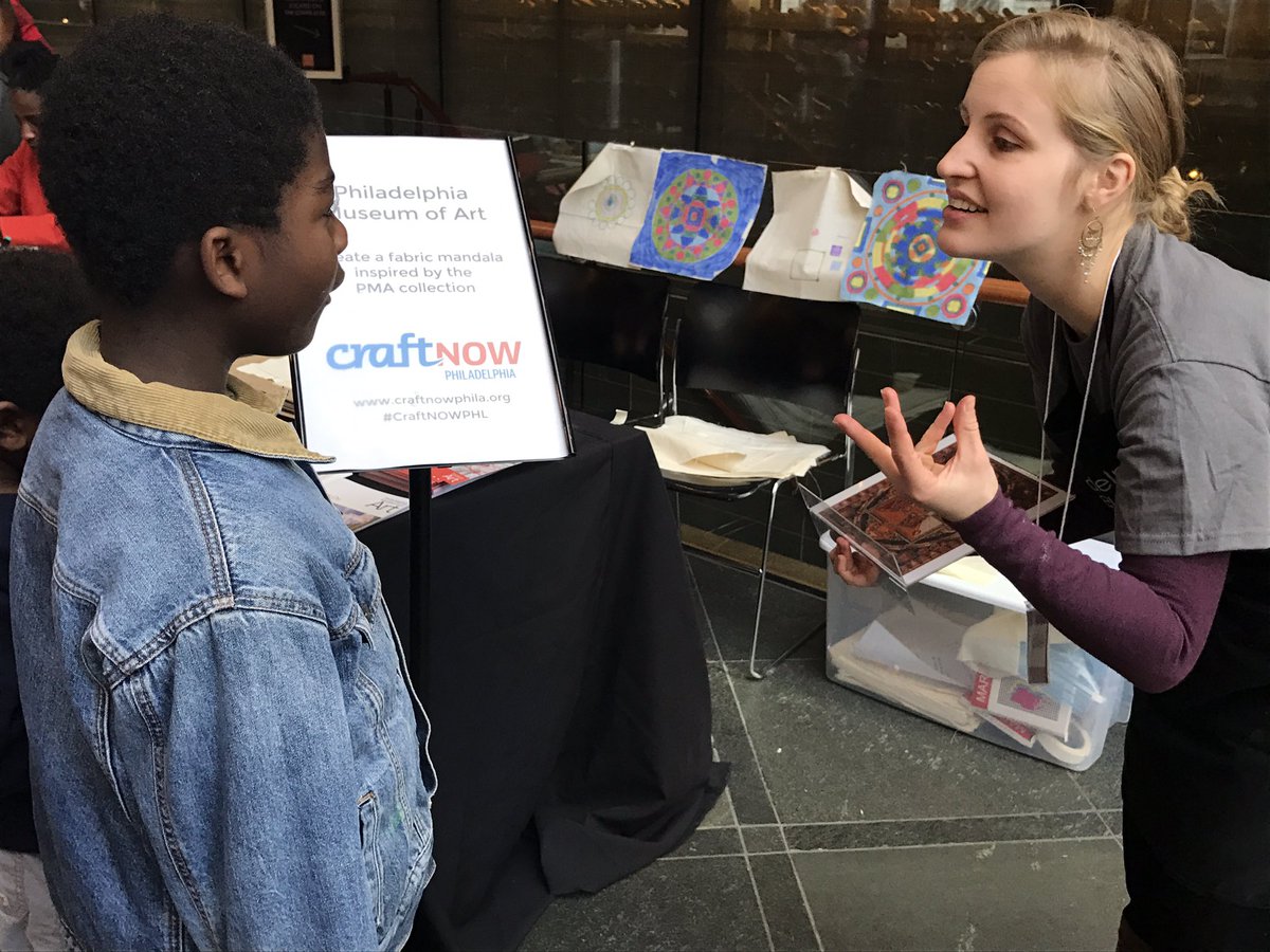 CraftNOWPHL's tweet photo. Kids create their own fabric mandala inspired by the @philamuseum's collection. #CraftNOWCreate #CraftNOWPHL https://t.co/eLbfCojshL