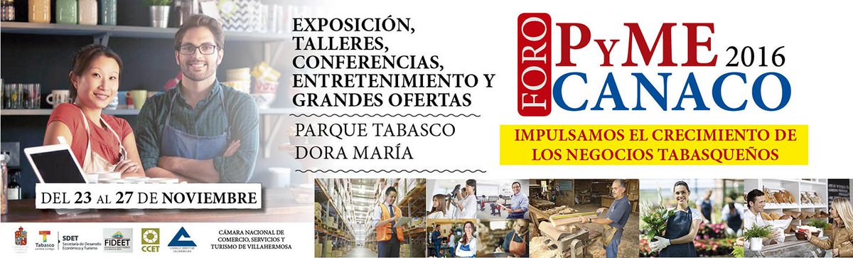 Asiste al Foro Pyme <a href="/CanacoVhsa/">Canaco Servytur Vhsa</a> 2016 Exposición, talleres, conferencias, entretenimiento y más  #FOROPYMECANACOVHSA2016 <a href="/TabascoHOY/">Tabasco HOY</a>