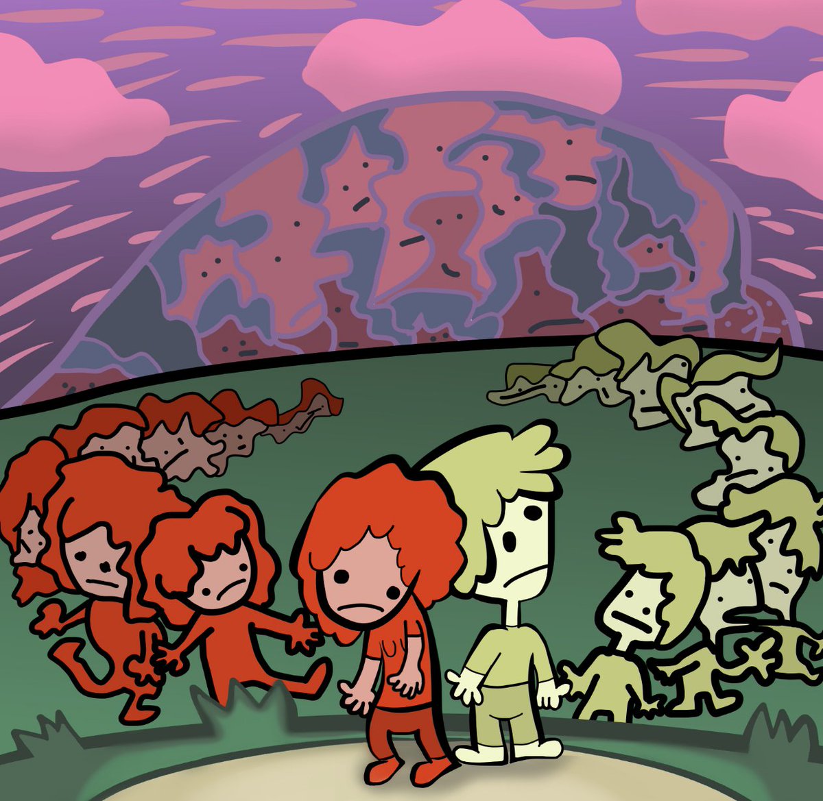 AndyBooPandy's tweet image. The Well comic will be coming out Monday. Till then here's a different version of Wednesday's drawing.