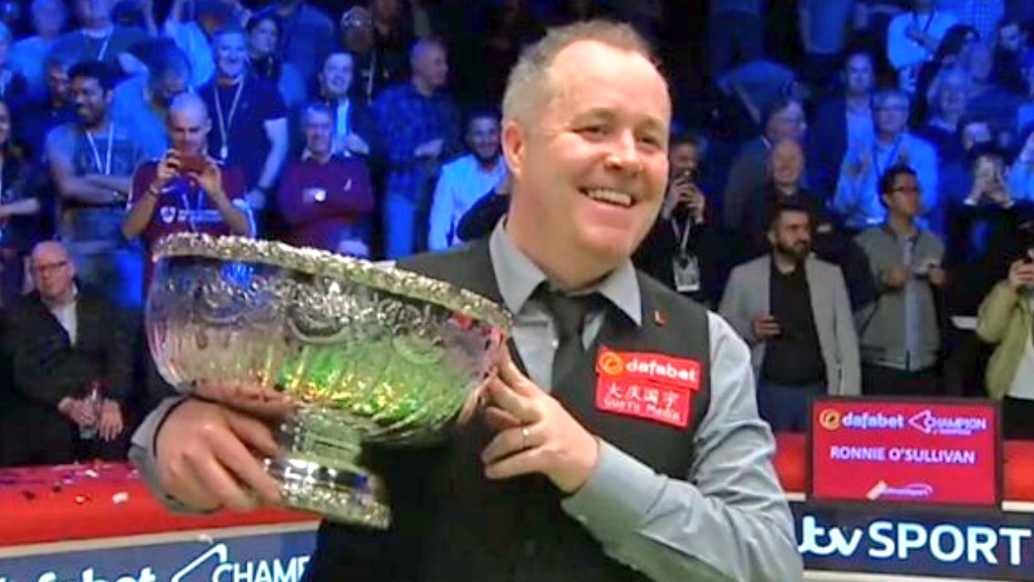 ITVSport's tweet photo. What a performance from John Higgins to beat Ronnie O'Sullivan 10-7. He is our Champion of Champions! #Snooker https://t.co/lmqFmOwRan