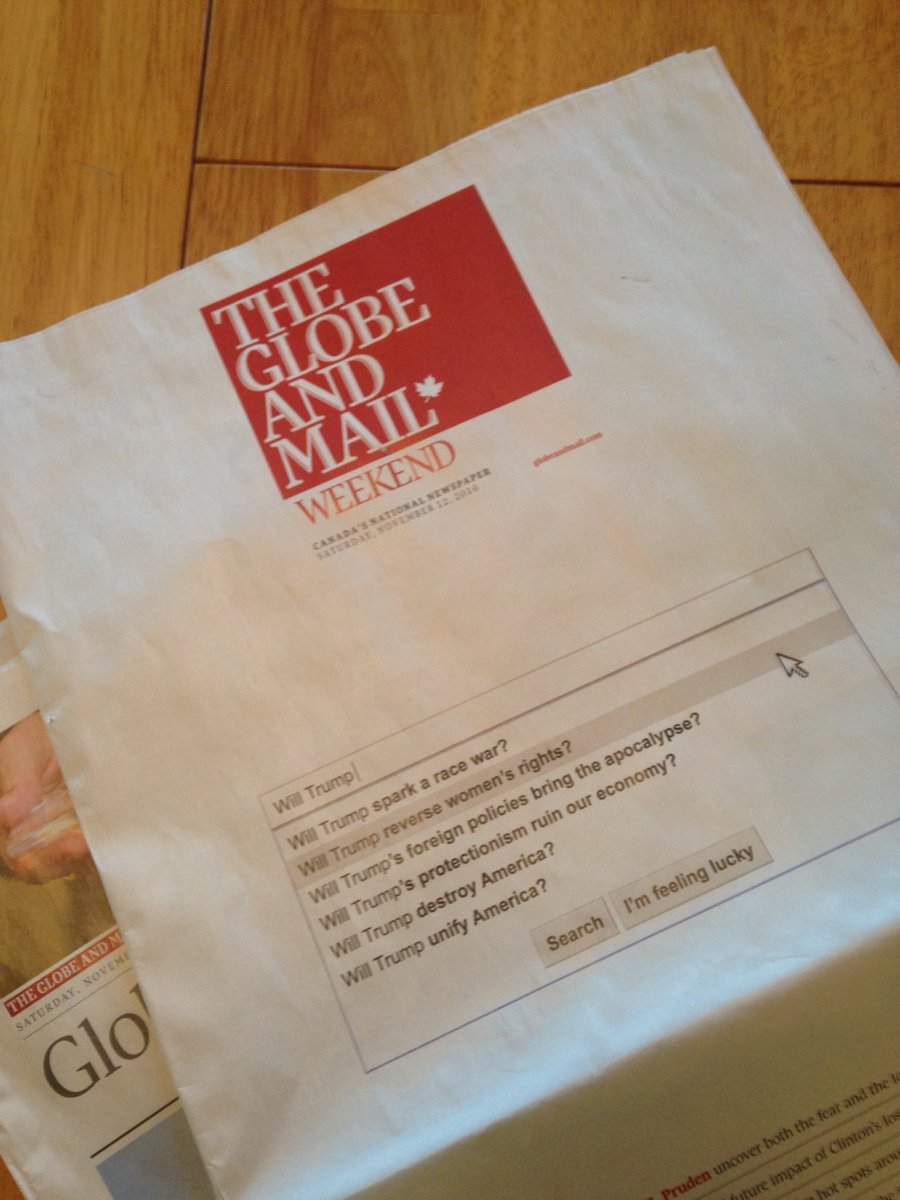 JWallMedia's tweet photo. @globeandmail nailed the front page today. Love it. #layoutnerd #desker https://t.co/2jJ3akBsYz