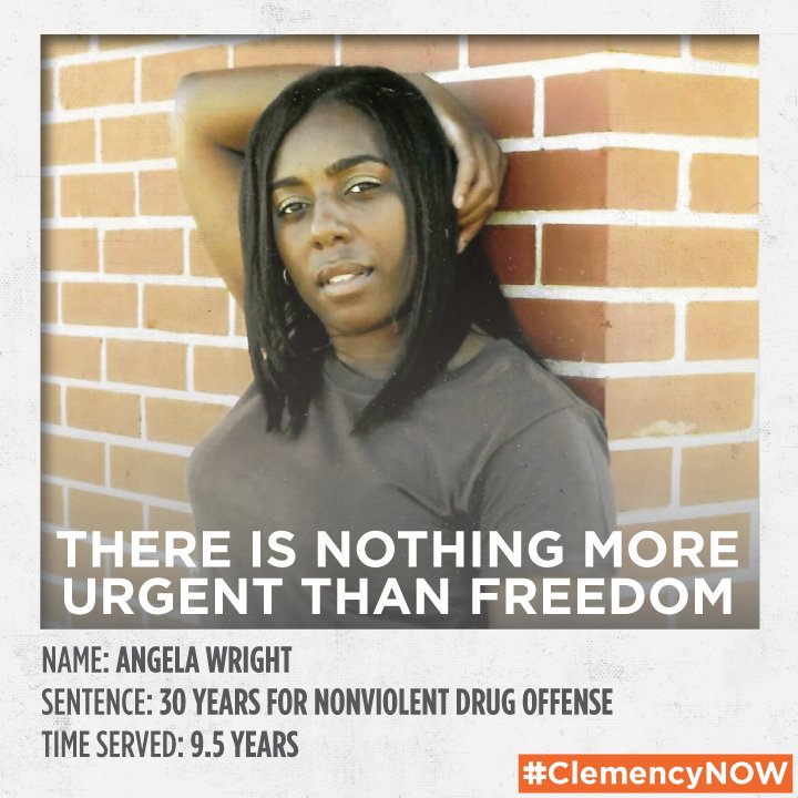 DreamJustice's tweet photo. Dear @potus, nothing is more urgent than freedom for Angela Wright and other nonviolent drug offenders. They need #ClemencyNOW! https://t.co/mfkg91p7Lq