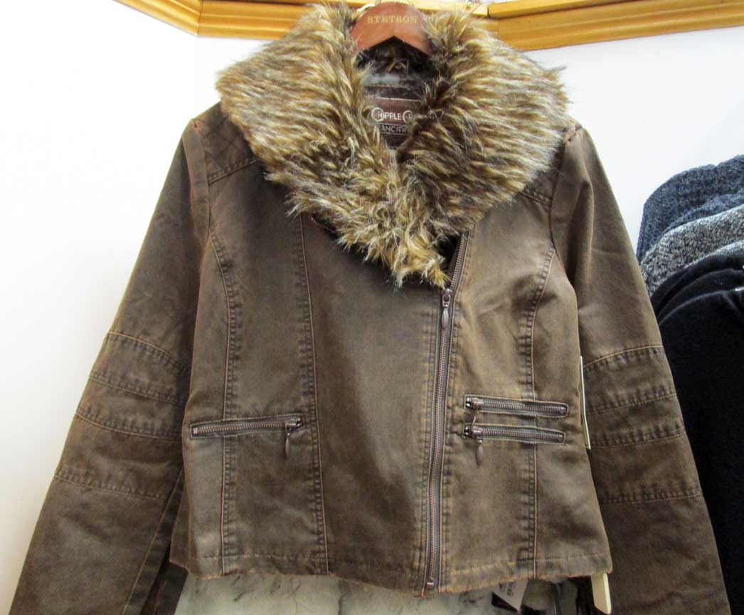 fmlights's tweet image. Keep those cool breezes off your neck with this jacket by Cripple Creek.