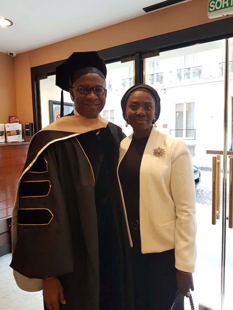 bolaakindele1's tweet image. @bolaakindele1 and his delectable wife #ISMGraduation2016. It's been Allah all through