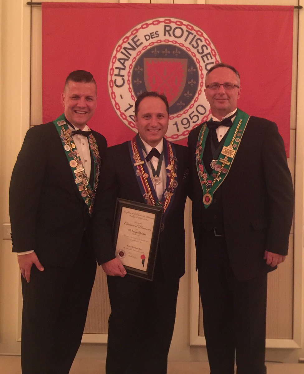 <a href="/GeorgioMeletiou/">Georgio Meletiou</a> we <a href="/chaineducap/">Chaine du Cap</a> thanks #SSCullinan for your committed service! #chainedesrotisseurs. Enjoy the date nights with Crystal!