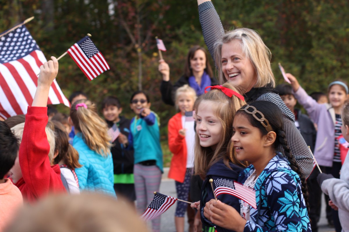 Our very own Veteran Hero, <a href="/D_M_James/">Dawn M. James</a>, celebrating Veterans Day with her 4th Grade Class <a href="/BrookwoodES/">Brookwood Elementary</a> #fcssalute