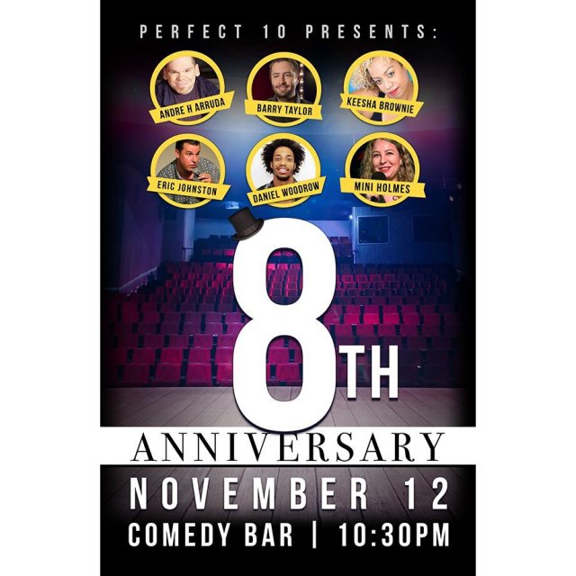 8 free tix for 8 yrs of #Perfect10 RT to win + celebrate 2nite w/<a href="/danielwoodrow/">Woodrow</a> @antigiant <a href="/KeeshaBrownie/">Brave Brownie</a> +more 11PM