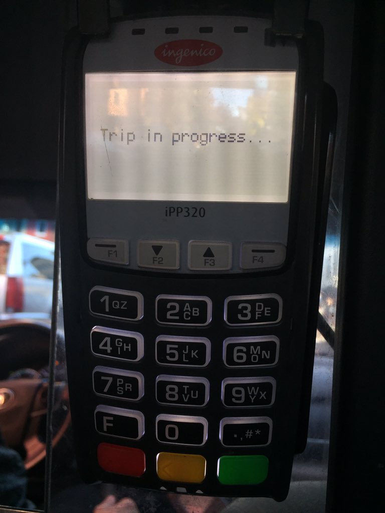 simonpoulter's tweet photo. Nice to be in a New York taxi and not seeing a bag covering up one of these, eh, London cabbies? #tipincluded https://t.co/aaMdPJjGMj