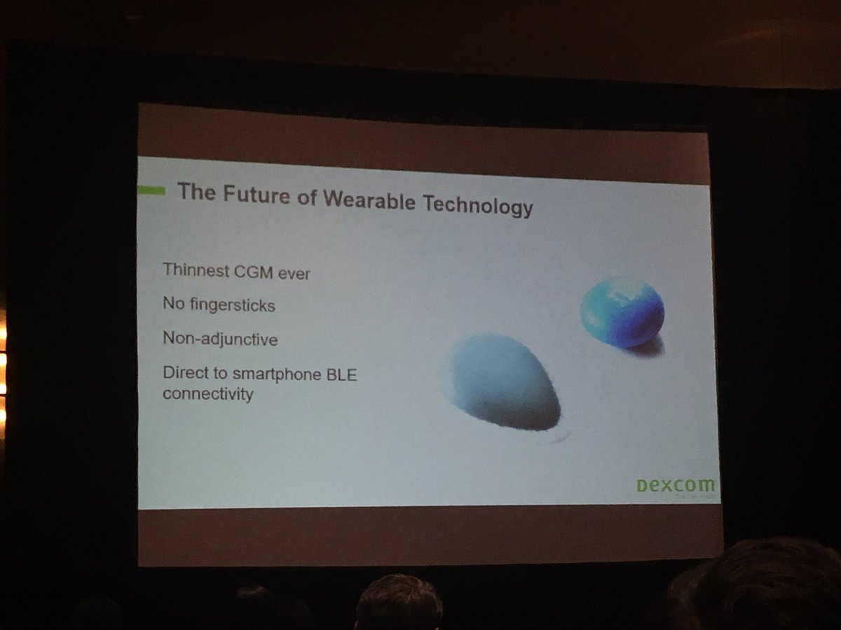 diaTribeNews's tweet photo. Wow! Dexcom G6 is more accurate than G5 and supports NO calibration. Verily (Google) sensor to be smaller than an M&amp;M on body #2016DTM https://t.co/9LxRawYnAT