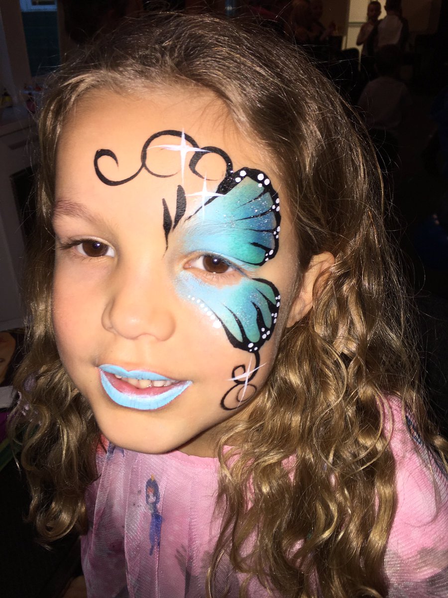Beautiful blue #butterflyfacepaint