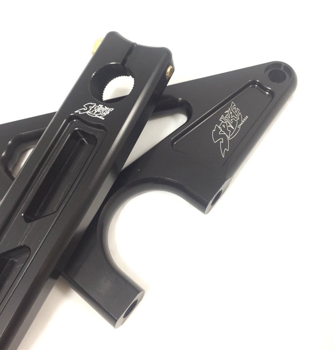 SpikeChassis's tweet image. Our new line of Genuine Spike Chassis sprint car parts have arrived. Arms to birdcages and more, call Mike and place your order!