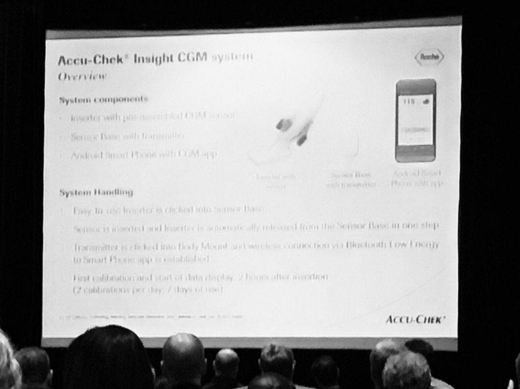 DiabetesMine's tweet photo. .@Roche debuting new @accuchek_us Insight #cgm system - to be launched in Netherlands soon #2016DTM -AT https://t.co/SM9odRxXE1