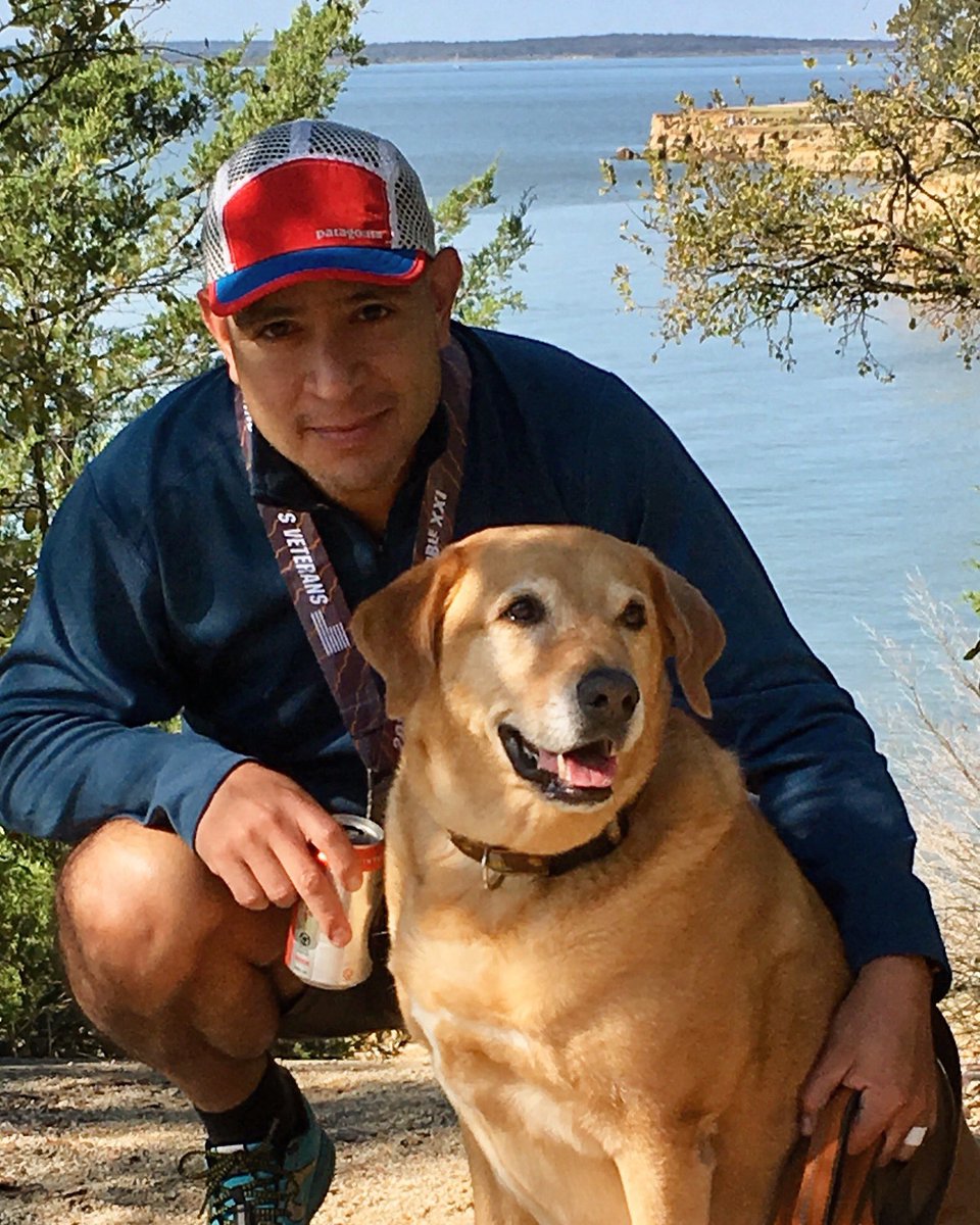 brandon_s_mejia's tweet photo. Earlier today, I conquered the Rockledge Rumble 30K in my backyard. Charlie Dog greeted me at the finish line. Rad. #Run #StopAtNever https://t.co/x288JEzFvY