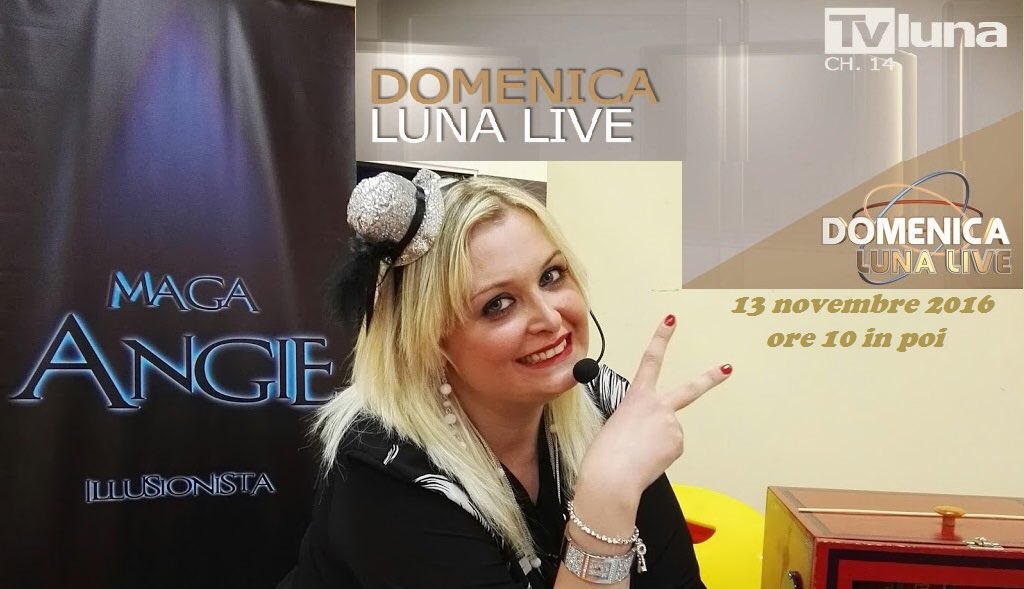 Vi aspetto 😉🎩 #tvluna #domenicalive #magaangie #bemagic