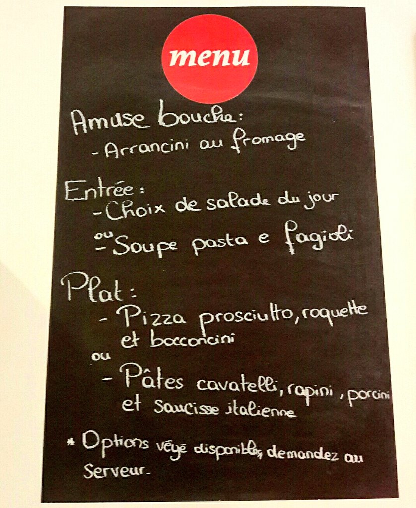 Voici notre #menu de ce soir. #Delicieux et toujours #sansgluten ! On vous attend nombreux !