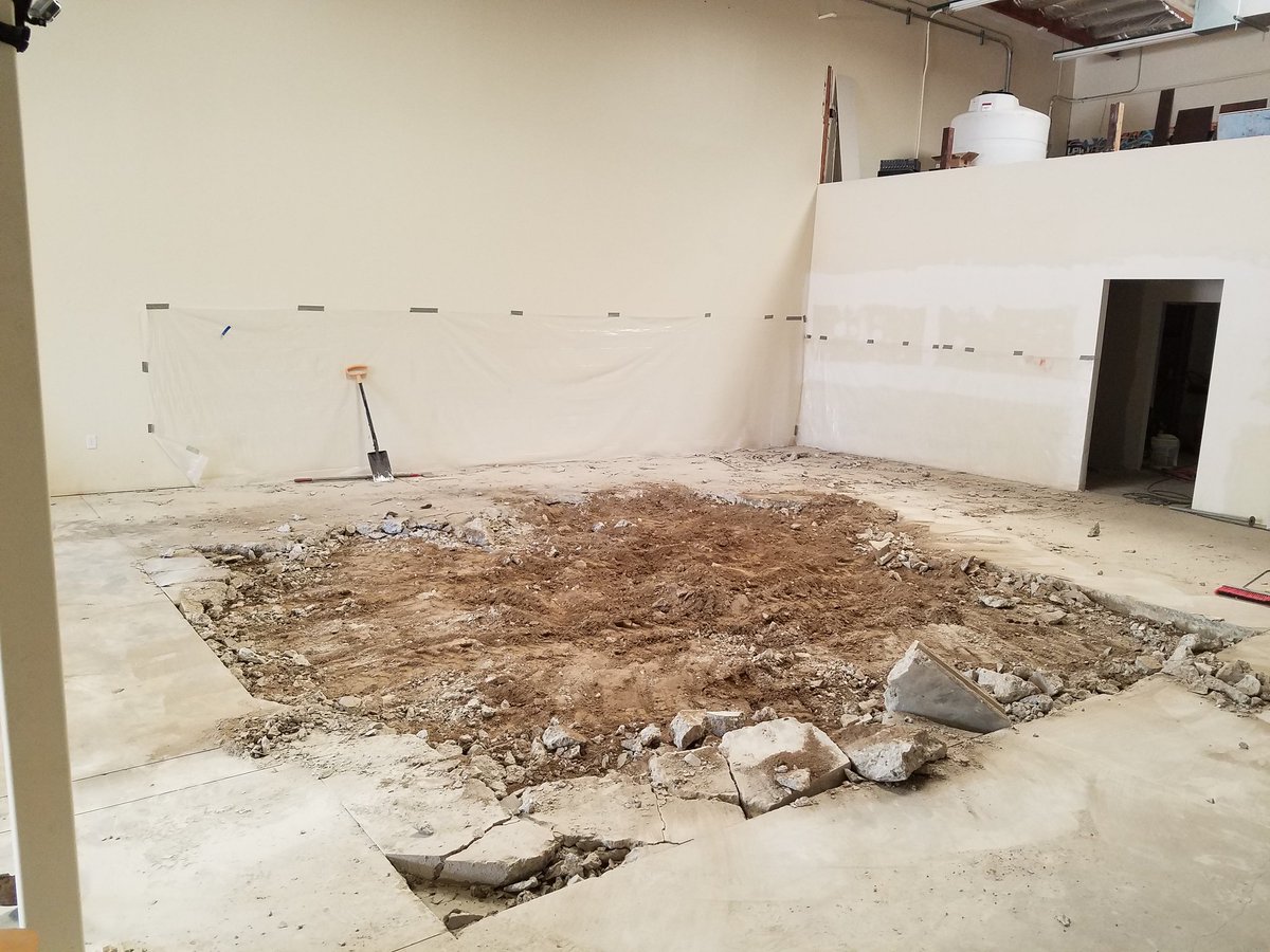 tenmilebrewing's tweet photo. Concrete demolition is underway! https://t.co/2m33Gw67yB