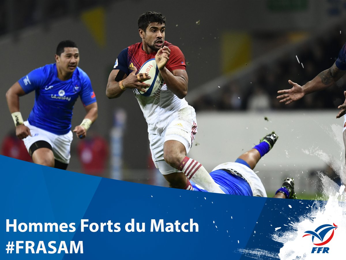FranceRugby's tweet photo. #XVdeFrance Quel plaisir ce match! RT si vous pensez que @wesleyfofana fait partie des hommes forts de ce match! #FRASAM https://t.co/JOWaZ2zBw0