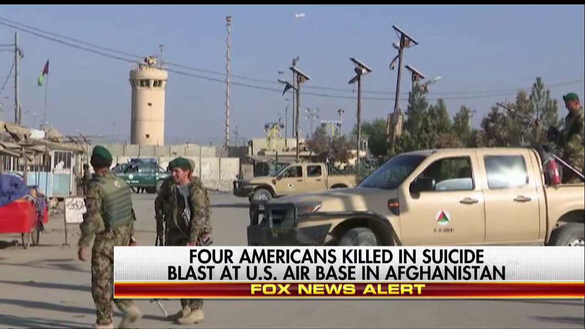 FoxNews's tweet photo. Four Americans killed in suicide blast at U.S. air base in Afghanistan. https://t.co/XUj71sE5Ro