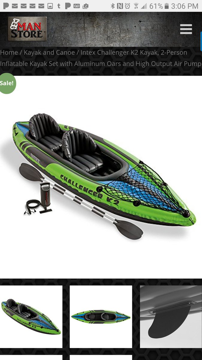themanstoreco's tweet photo. Only $96 inflatable kayak with oar and pump! Get one at https://t.co/AwdNMppQRq #themanstore #giftsforhim #kayaking #fishing #camping https://t.co/LcZuXxdjHM
