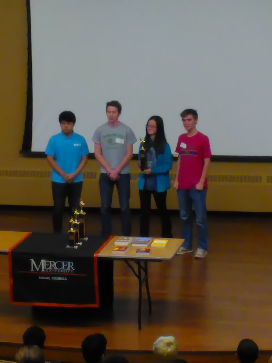 MrLewisNOHS's tweet image. The winners of the Small School Team category at the Mercer Math Competition 2016 #mathtitans !!!