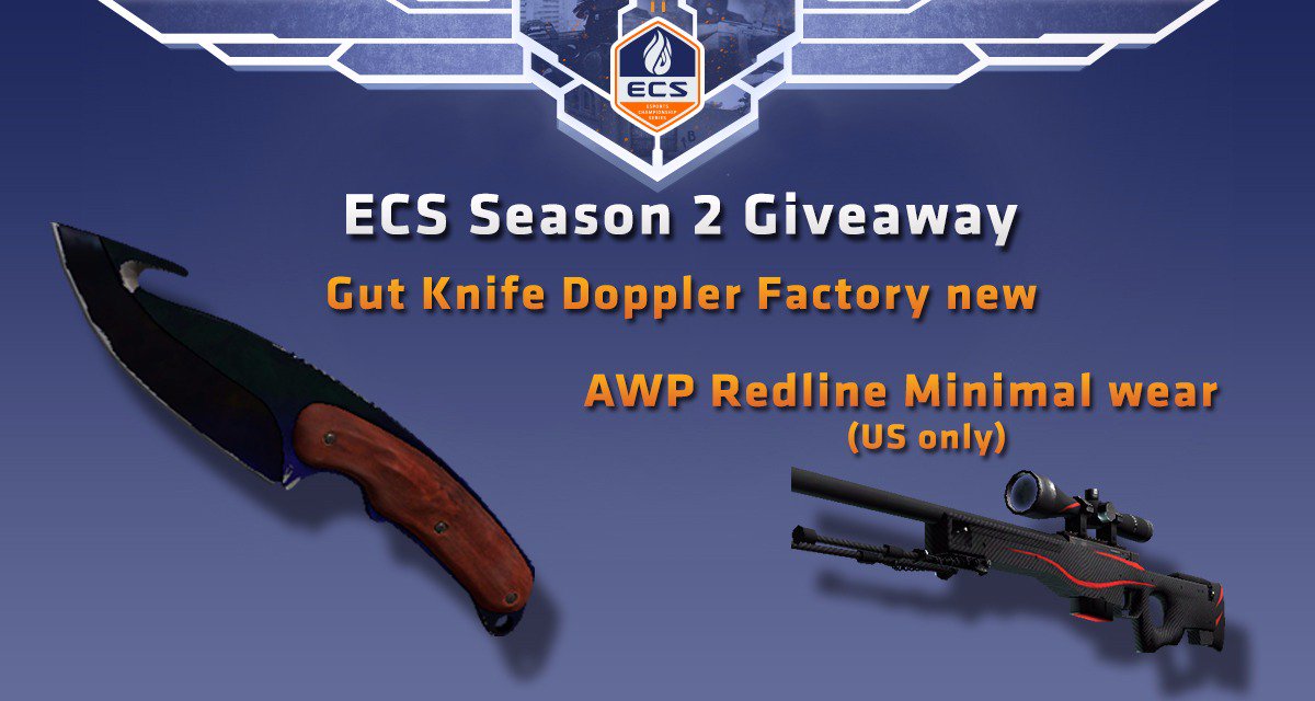 Flashpoint's tweet image. DOPPLER GUT KNIFE &amp;amp; AWP REDLINE GIVEAWAY! RT and follow to win, winners will be chosen midnight eastern time tomorrow, go go go! #ECS2 #CSGO