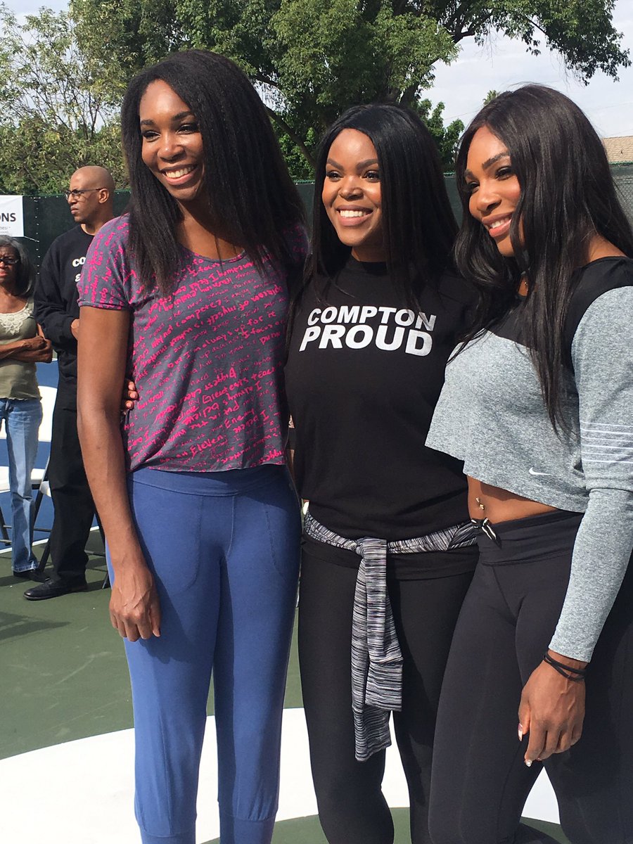 AjaLBrown's tweet photo. Thank you @Venuseswilliams  and @serenawilliams! #ComptonProud #VisionForCompton #HealthyCompton #Compton https://t.co/UbRbc3VhxR